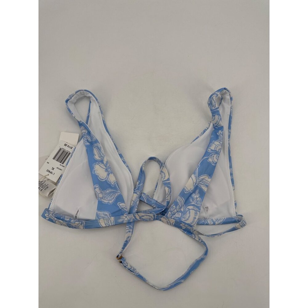 L Space Avery Bikini Top XL Womens Floral Blue Print Swimwear - Picture 7 of 8